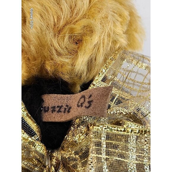 Vintage Handmade Bumblebee Teddy Bear Weighted Plush  With Golden Ribbon Bow Sin - Picture 3 of 7